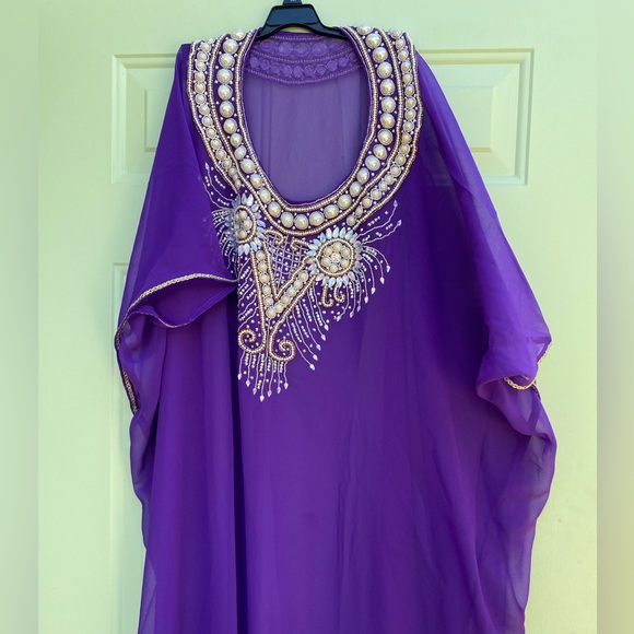 KoC Women wear Dubai Kaftan Farasha Caftan Maxi Dress Abaya Jalabiya one size - Picture 5 of 5